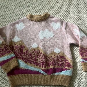 Zara Pink and Brown Mountain Sweater